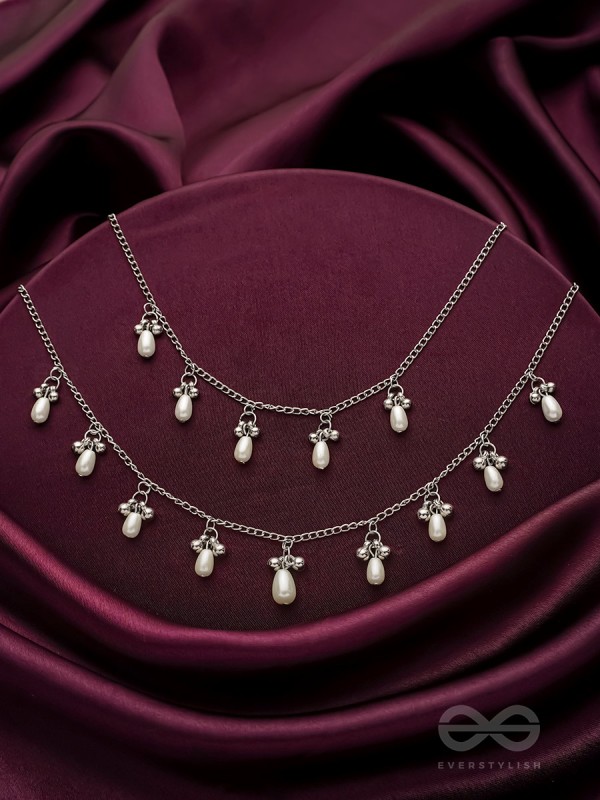 The Star-Studded Sky- Oxidised Pearls Layered Necklace