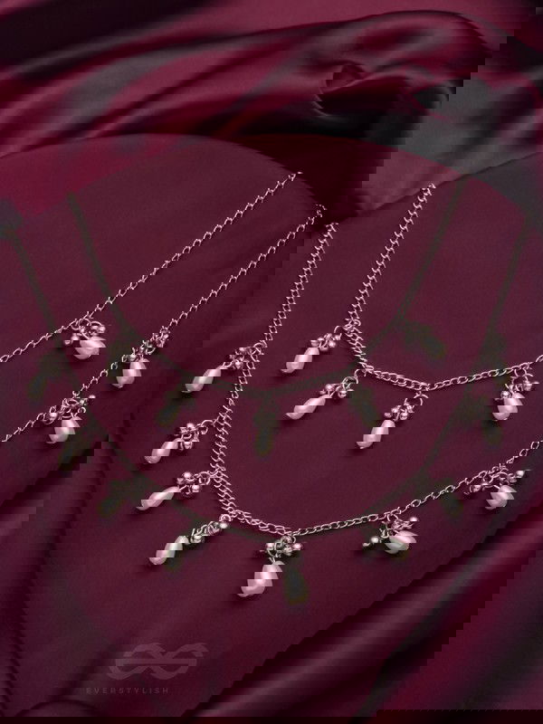 The Star-Studded Sky- Oxidised Pearls Layered Necklace