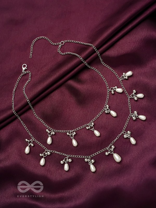 The Star-Studded Sky- Oxidised Pearls Layered Necklace