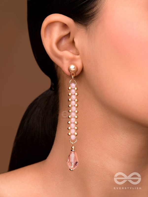 The Rose Vine- Golden Embellished Earrings