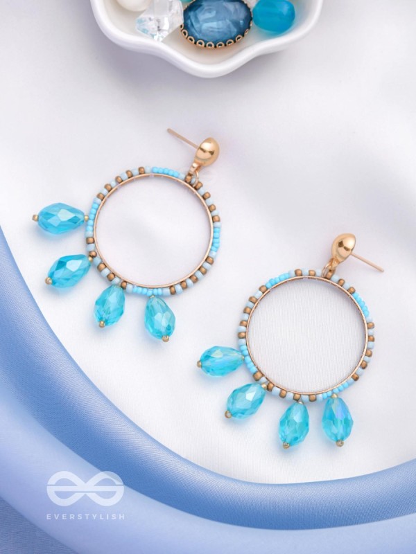 The Cosmic Circle- Golden Embellished Earrings