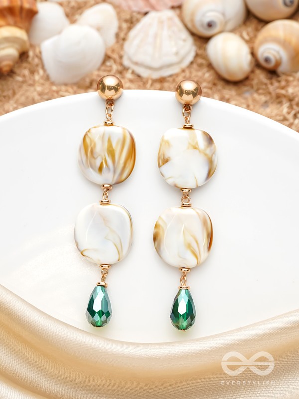 Walk on the Beach- Golden Embellished Earrings