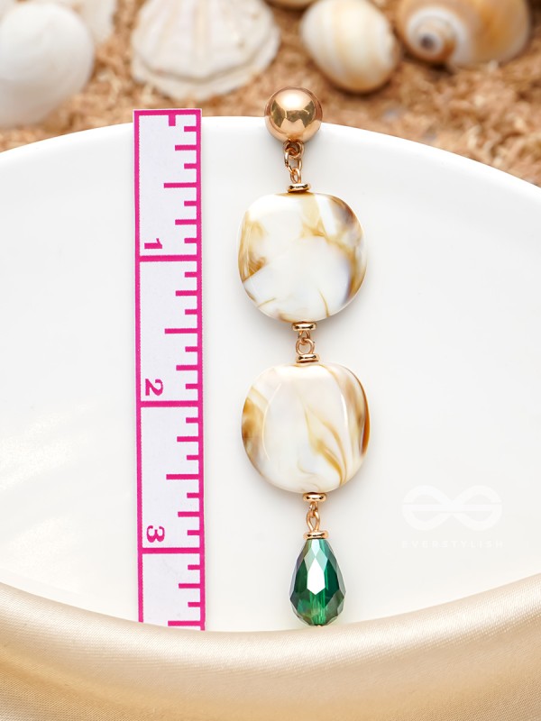 Walk on the Beach- Golden Embellished Earrings