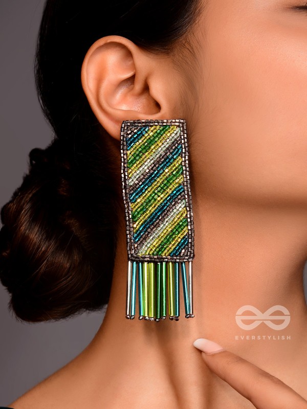 Pravish - The Colorful Rains - Cutdana Hand Embroidered Earrings