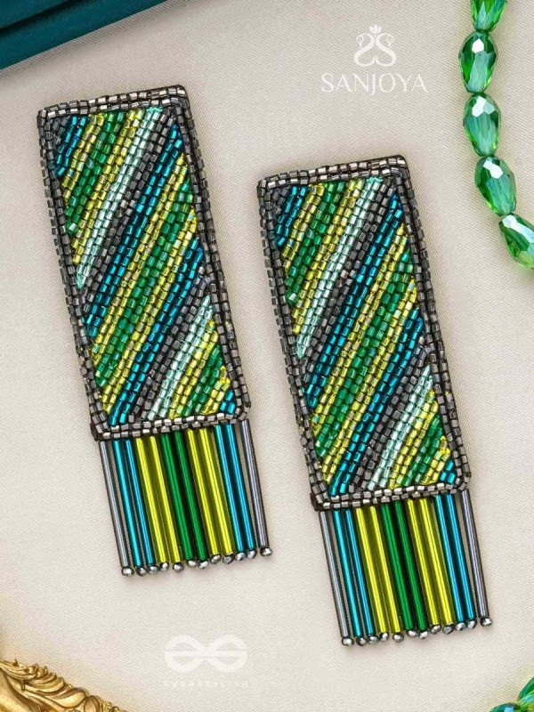 Pravish - The Colorful Rains - Cutdana Hand Embroidered Earrings