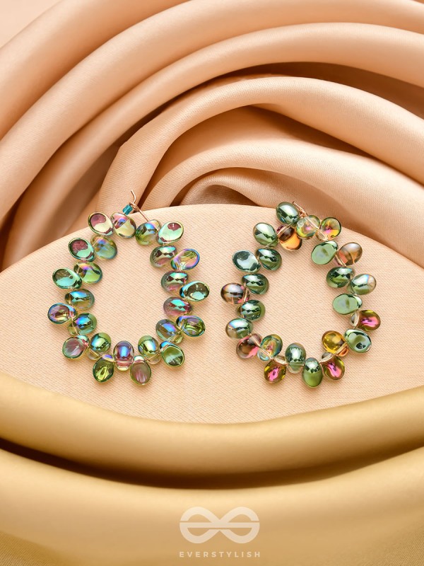 The Shadowy Shimmer- Golden Embellished Earrings