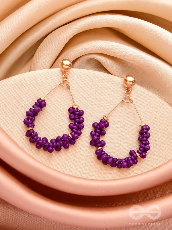 The Violet Vibes- Golden Beads Earrings