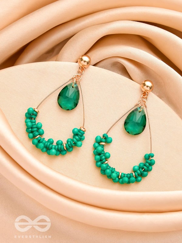 The Spring Garden- Golden Embellished Earrings