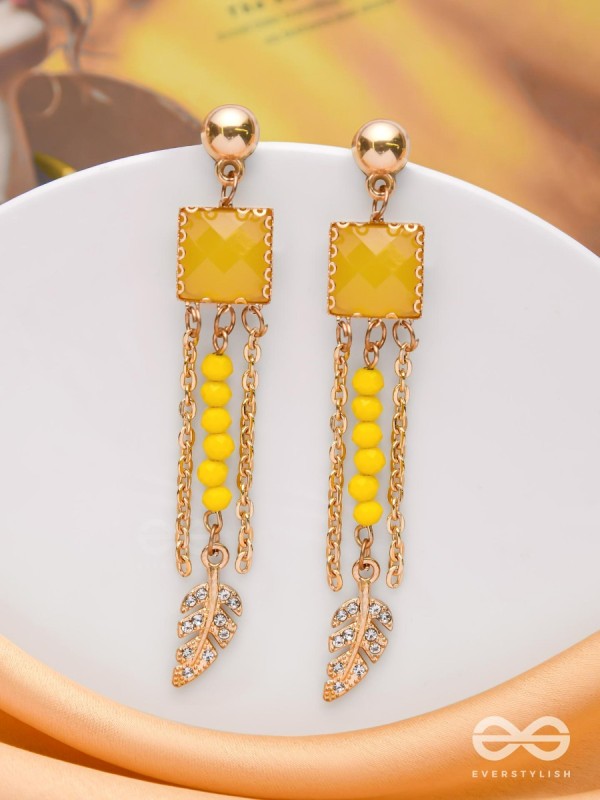The Frosted Maple - Golden Embellished Earrings