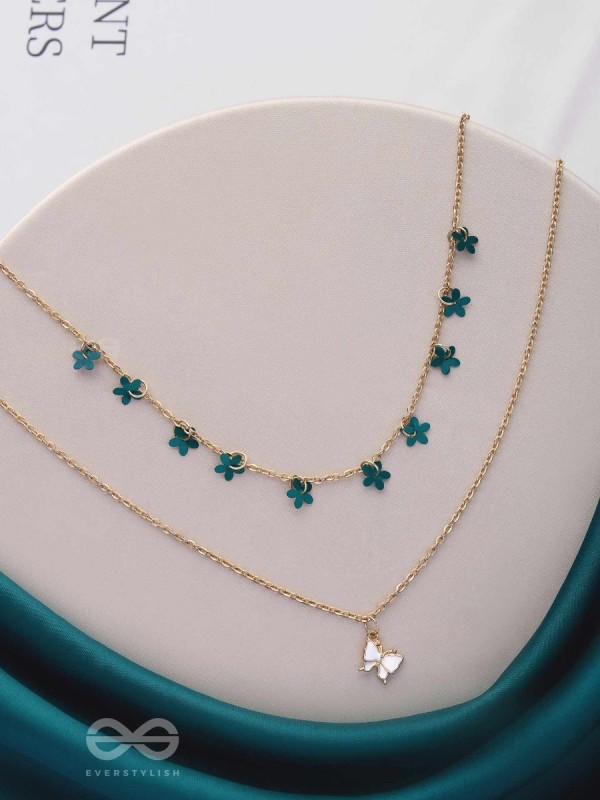 The Mystic Flutters - Golden Layered Necklace With Anti-Tarnish Coating