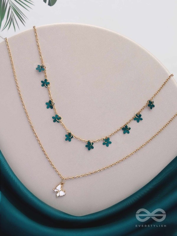 The Mystic Flutters - Golden Layered Necklace With Anti-Tarnish Coating