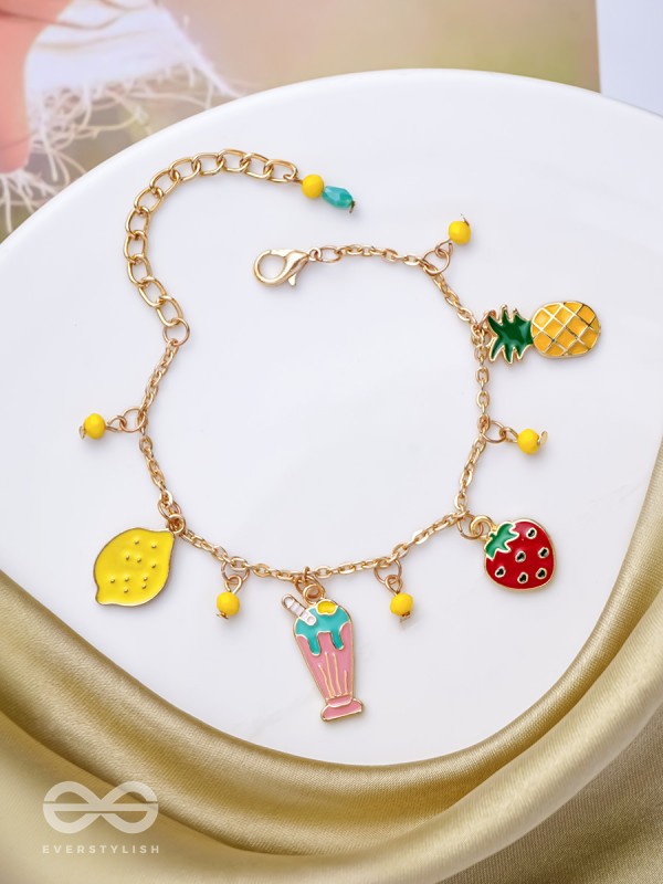The Fruit Loop- Golden Enamelled Bracelet