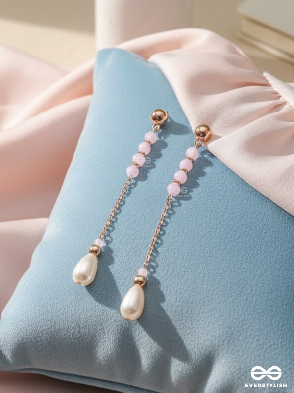The Blushing Bud - Golden Pearl Earrings