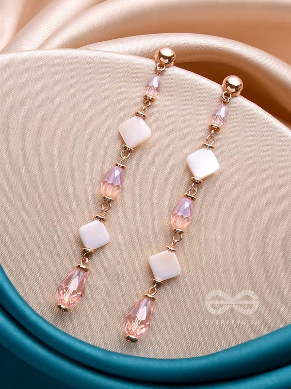 The Glossy Rosevine- Golden Embellished Earrings