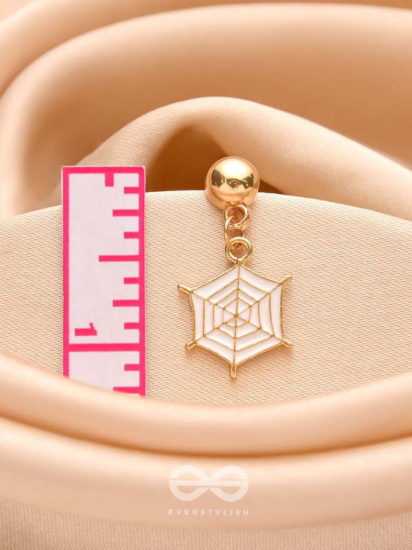 The Perky Spidey- Golden Spider-Web Earrings