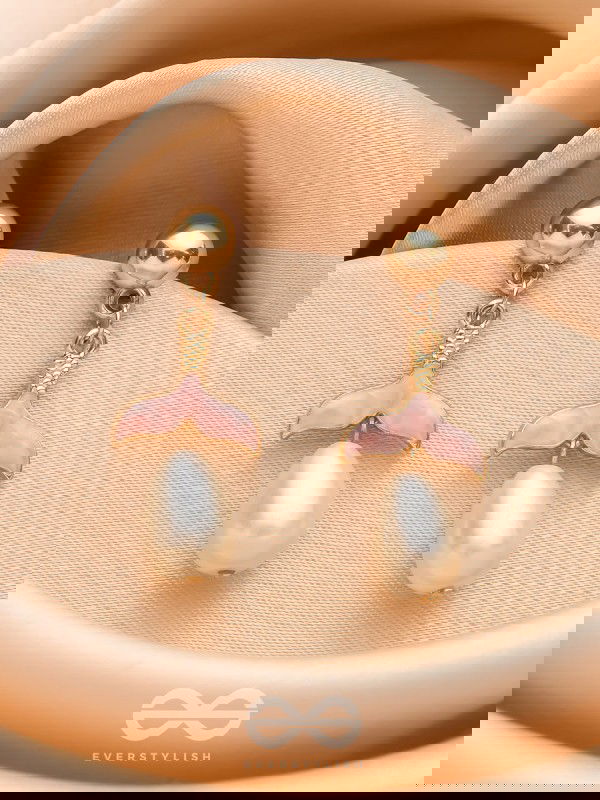 The Fin-tastic Pearls- Golden Pearl Earrings