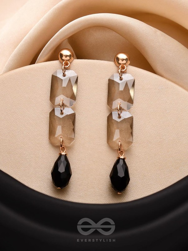 The Black Magic Mystic- Golden Embellished Earrings