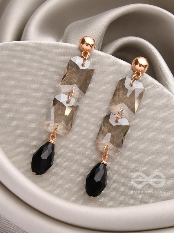 The Black Magic Mystic- Golden Embellished Earrings