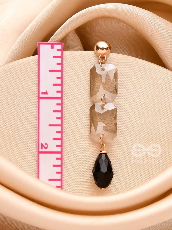 The Black Magic Mystic- Golden Embellished Earrings