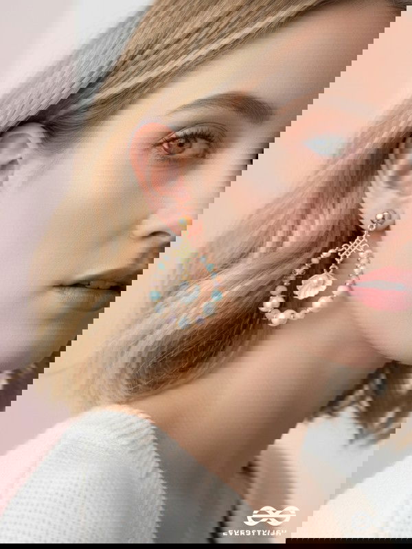 The Spunky Shell - Golden Embellished Earrings