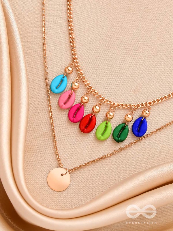 The Rainbow Belle- Golden Layered Necklace With Anti-Tarnish Coating 