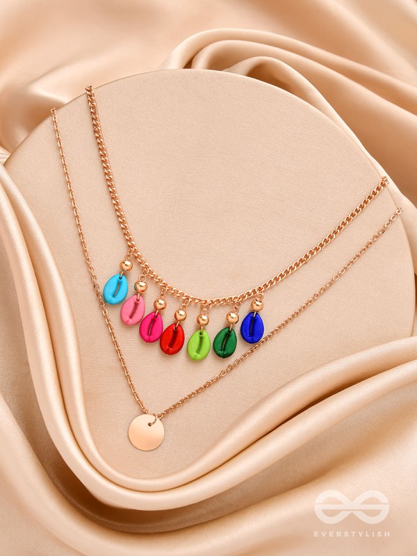The Rainbow Belle- Golden Layered Necklace With Anti-Tarnish Coating 