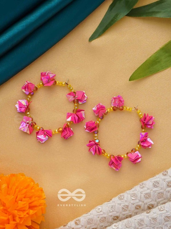 Srijas- The Flower-Garland- Sequins & Glass Beads Embroidered Earrings