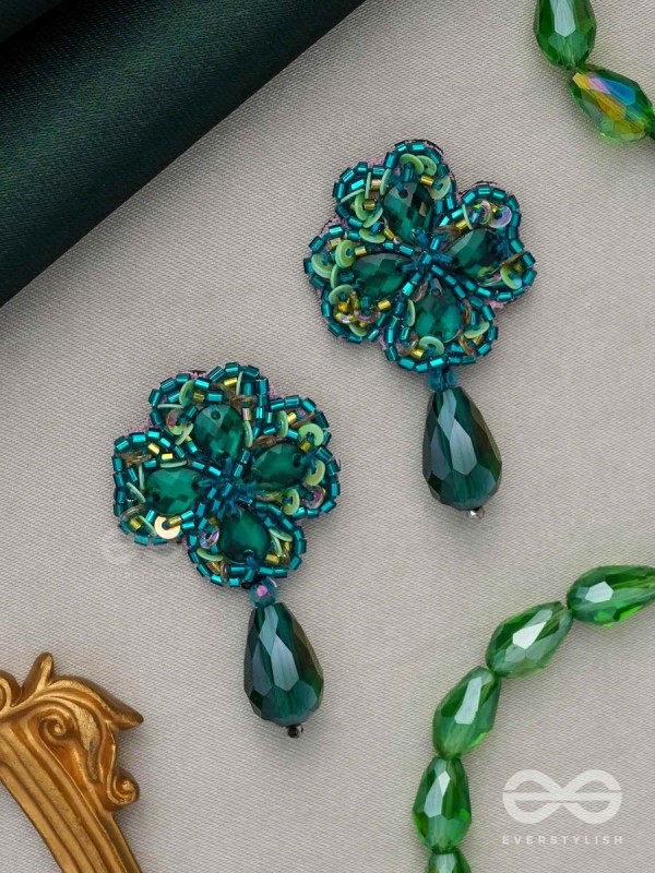 Shrona- The Luminescent Galaxy- Stones & Sequins Embroidered Earrings