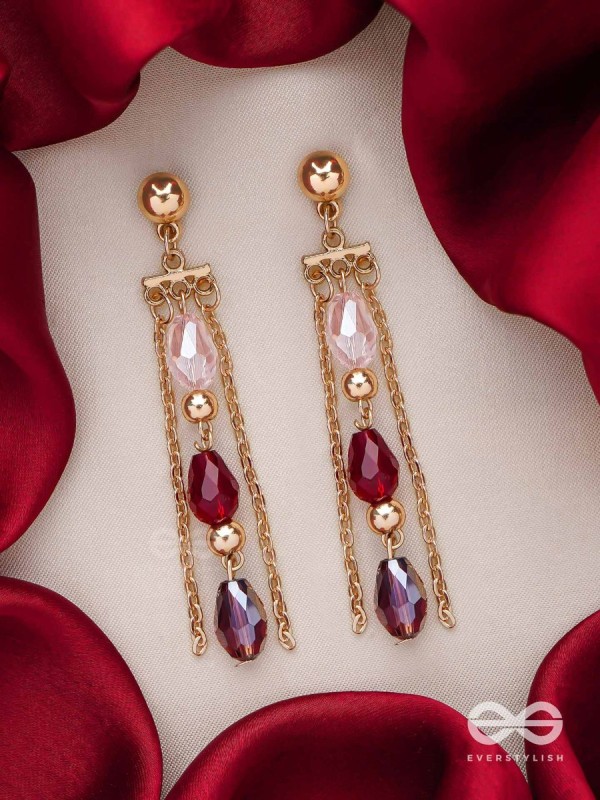 The Sensational String- Golden Embellished Earrings