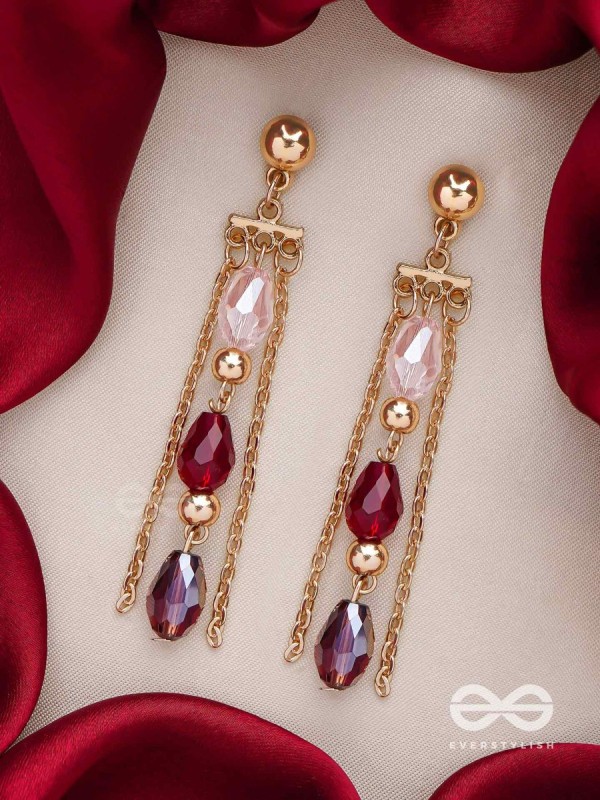 The Sensational String- Golden Embellished Earrings