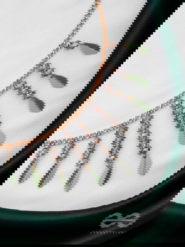 The Alluring Autumn- Golden Embellished Necklace With Anti-Tarnish Coating 