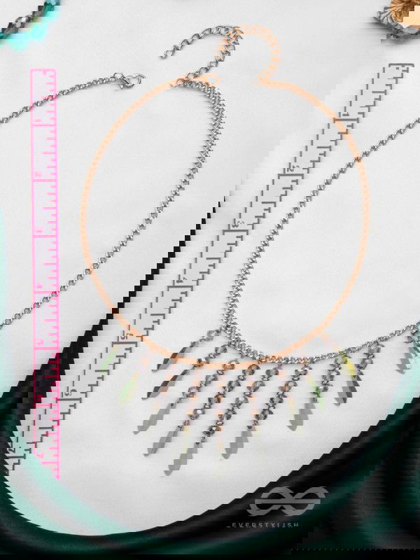 The Alluring Autumn- Golden Embellished Necklace With Anti-Tarnish Coating 