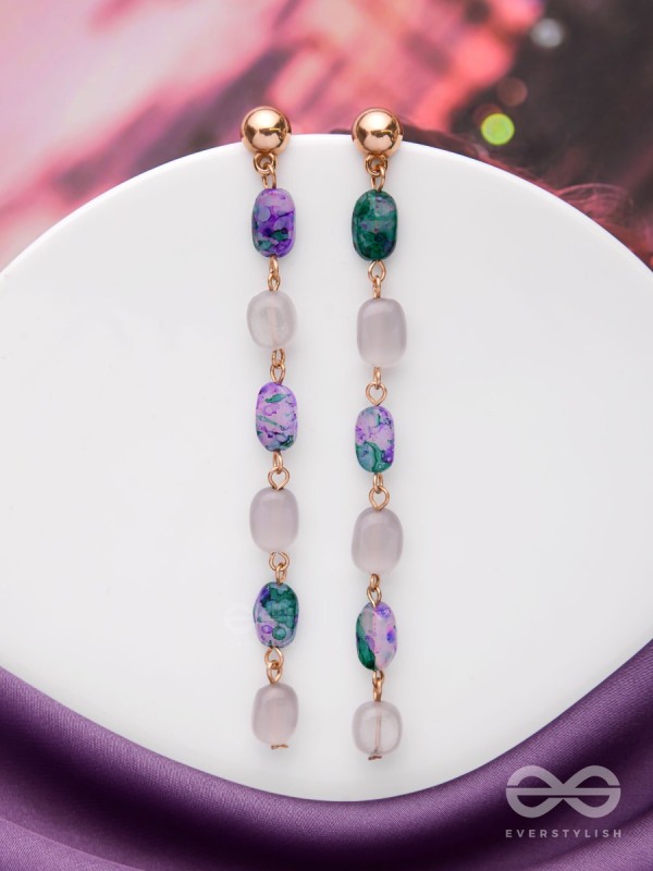 The Rollin' Stones- Golden Embellished Earrings