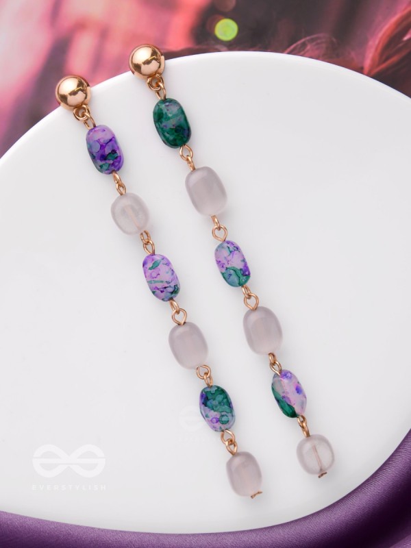 The Rollin' Stones- Golden Embellished Earrings