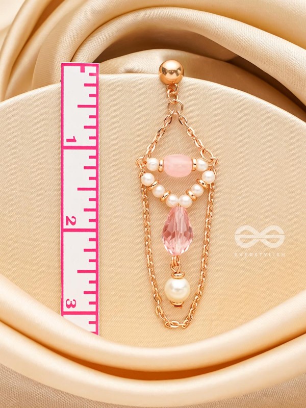 The Strawberry Swing- Golden Pearl Earrings