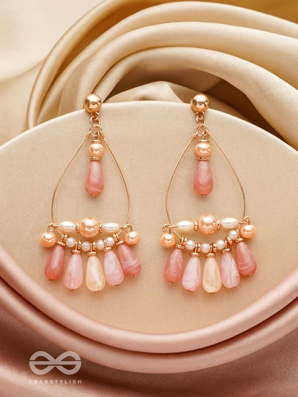 The Rose Shower- Golden Embellished Earrings