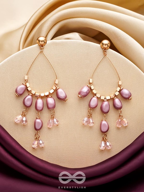 The Violet Mist- Golden Embellished Earrings