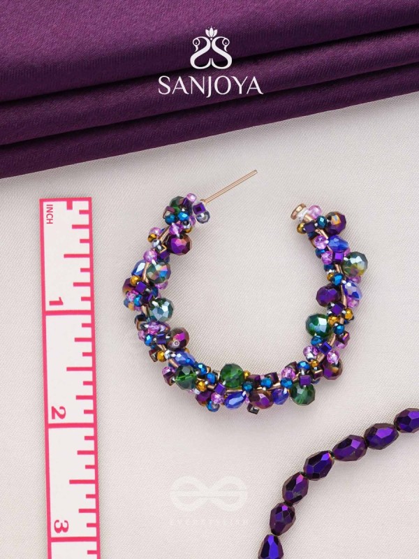 Aarksha- The Radiant Constellation- Glass Beads Embroidered Earrings