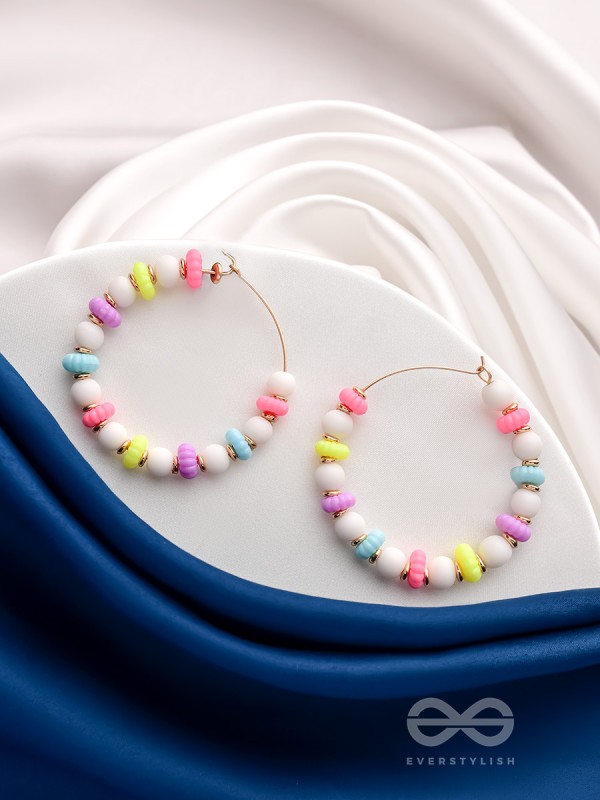 The Sparkling Rainbow- Golden Embellished Earrings