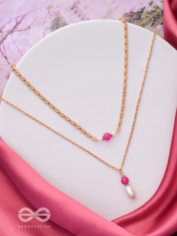 The Cotton Candy- Golden Pearl Layered Necklace