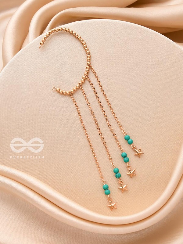 The Twinkling Trail- Golden Embellished Earcuff