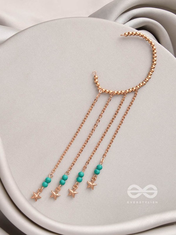 The Twinkling Trail- Golden Embellished Earcuff