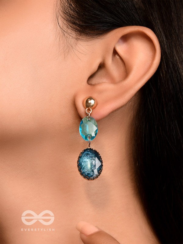 The Ice Queen- Golden Embellished Earrings