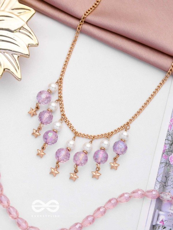 The Galaxy Globes- Golden Pearl Neckpiece With Anti-Tarnish Coating 