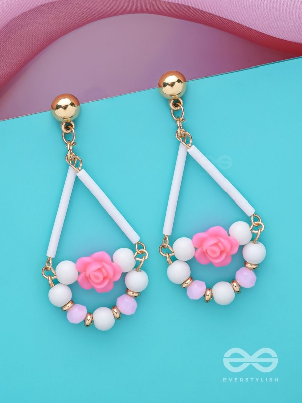 The Swingin' Roses- Golden Embellished Earrings