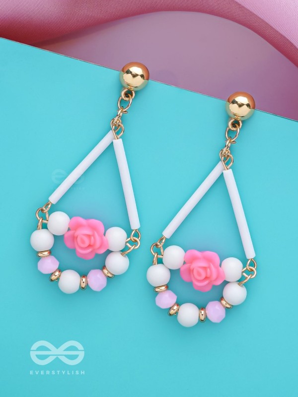 The Swingin' Roses- Golden Embellished Earrings