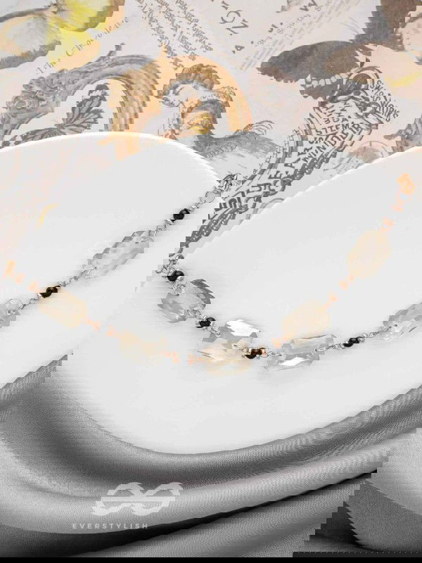 The Shimmering Nightfall- Golden Embellished Necklace