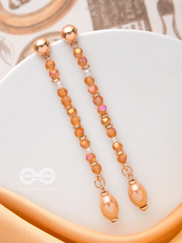 The Raining Embers- Golden Embellished Earrings