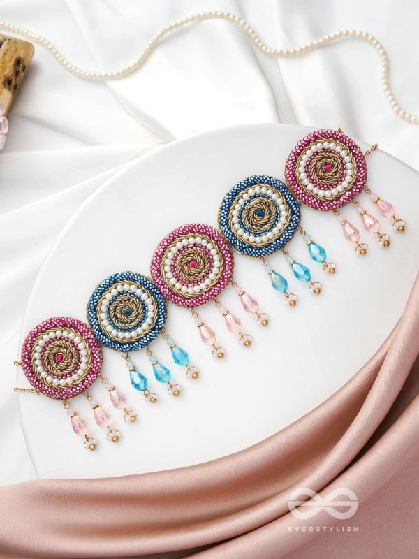 Vatamsa- The Flower Garland- Pearls & Glass Beads Embroidered Choker Necklace