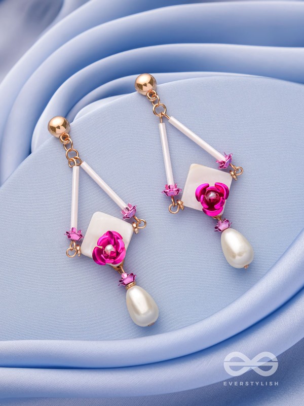 THE PETAL PRISM-  PEARL DROP EARRINGS 